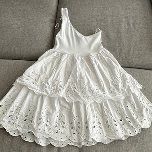 White Zara half shoulder dress